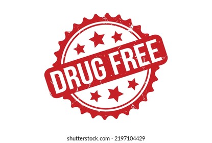 Drug Free Rubber Stamp Seal Vector