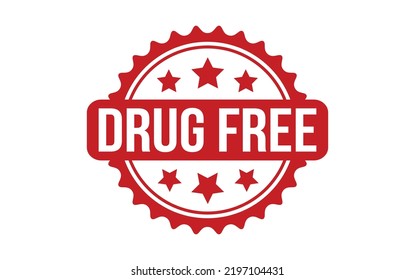 Drug Free Rubber Stamp Seal Vector