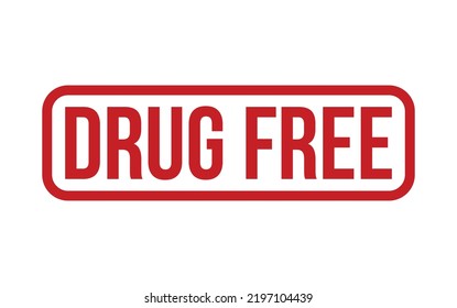 Drug Free Rubber Stamp Seal Vector