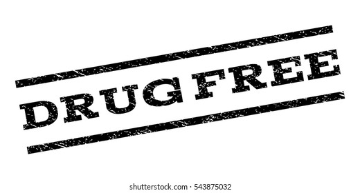 Drug Free watermark stamp. Text caption between parallel lines with grunge design style. Rubber seal stamp with dirty texture. Vector black color ink imprint on a white background.