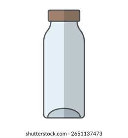 Drug glass bottle color flat icon. Primary pharmaceutical packaging vector illustration isolated on white background. Image for medical websites apps