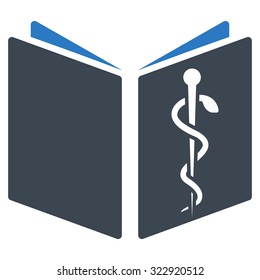 Drug Handbook vector icon. Style is bicolor flat symbol, smooth blue colors, rounded angles, white background.