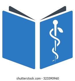 Drug Handbook vector icon. Style is bicolor flat symbol, smooth blue colors, rounded angles, white background.