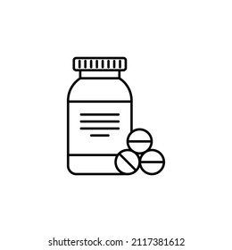 Drug, Health Line Vector Icon. Diet Outline Vector Icon Drug, Health