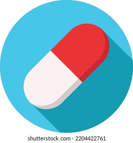 DRUG ICON IN BLUE CIRCLE BACKGROUND