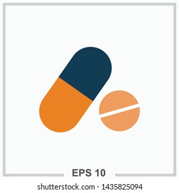 Drug icon colored isolated vector illustration