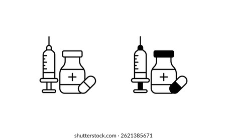 Drug icon design with white background stock illustration