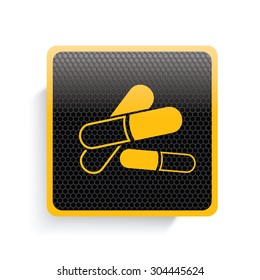 Drug icon design,yellow version,clean vector