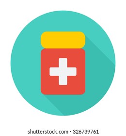 Drug icon. Flat vector related icon with long shadow for web and mobile applications. It can be used as - logo, pictogram, icon, infographic element. Vector Illustration.