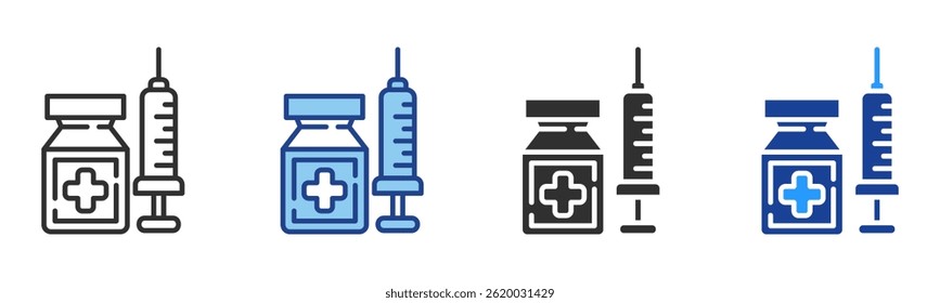 Drug Icon Multiple Style Vector Collection