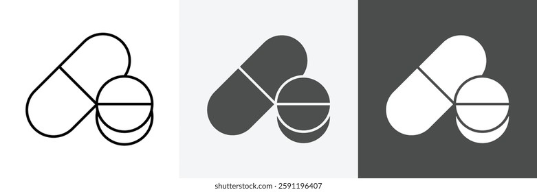 Drug Icon set vector art