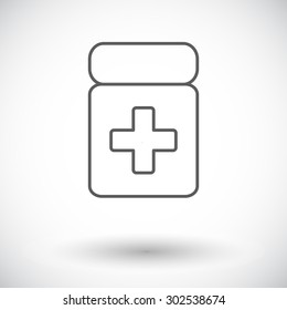 Drug icon. Thin line flat vector related icon for web and mobile applications. It can be used as - logo, pictogram, icon, infographic element. Vector Illustration. 