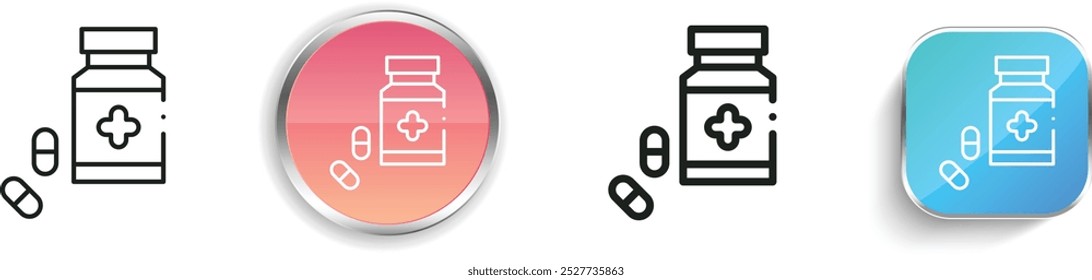 drug icon. Thin Linear, Regular and Button Style Design Isolated On White Background