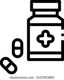 drug icon. Thin Linear Style Design Isolated On White Background
