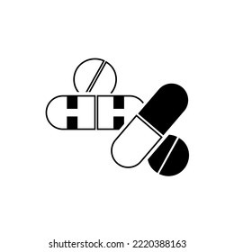 Drug icon vector design. Pill icons set medicament symbol