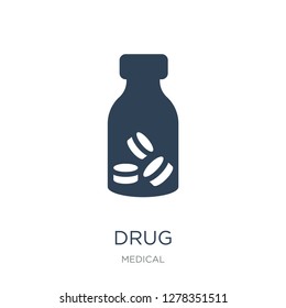 drug icon vector on white background, drug trendy filled icons from Medical collection, drug vector illustration