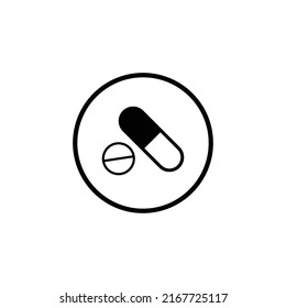 Drug Icon Vector, Pill Icon Vector, Medicine Icon Vector Isolated on White Artboard