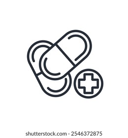ícone da droga. vetor.Editável traço.sinal de estilo linear para usar web design,ilustração logo.Symbol.