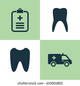 Drug Icons Set. Collection Of Analyzes, Dental, Claw And Other Elements. Also Includes Symbols Such As Data, Claw, Analyzes.