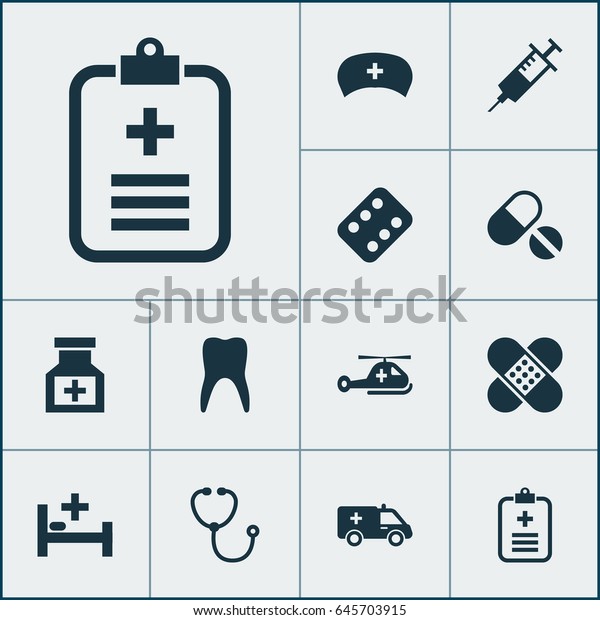 Drug Icons Set. Collection Of Cap, Device,\
Pills And Other Elements. Also Includes Symbols Such As Drug,\
Capsule, First-Aid.