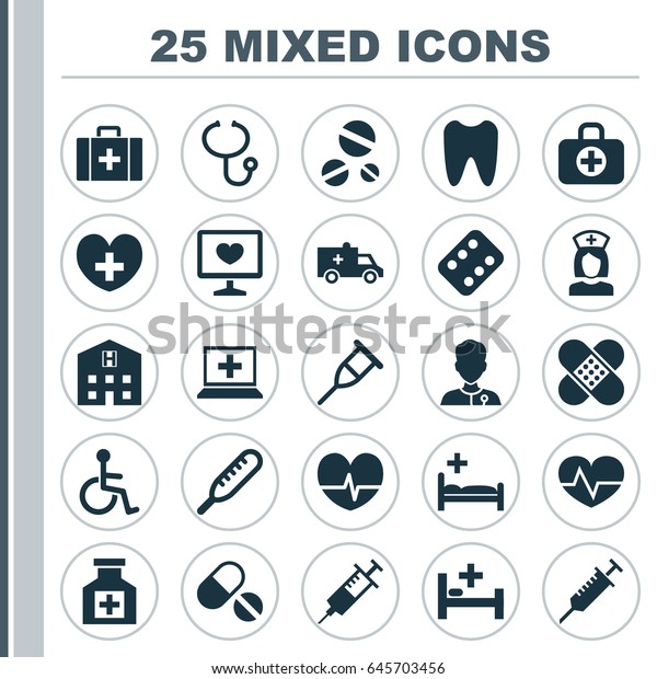 Drug Icons Set. Collection Of Disabled, Tent,
Rhythm And Other Elements. Also Includes Symbols Such As Pellets,
Pharmacy, Pulse.