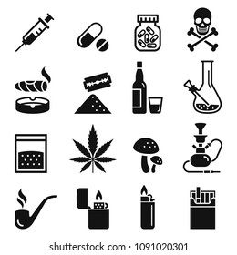 Drug icons. Vector illustrations.
