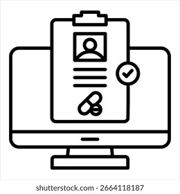 Ilustração do vetor do ícone de identificação do medicamento