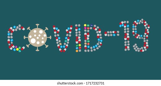 
drug illustration against covid-19 coronavirus