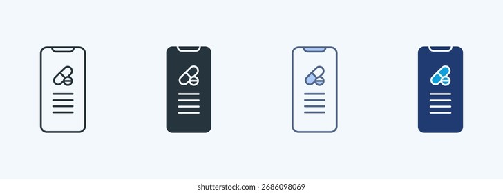 Coleção de Ícones de Múltiplos Estilos de Informações sobre Medicamentos