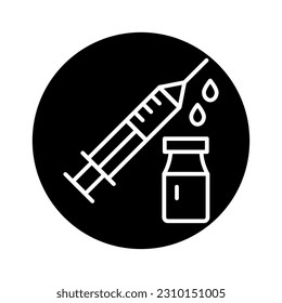 Drug injection color line icon. Isolated vector element. Outline pictogram for web page, mobile app, promo