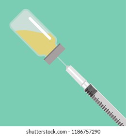 drug and injection needle vector. free space for text. wallpaper.