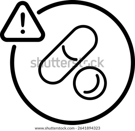 Drug interaction warning alert icon