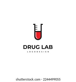 Logo-Design des Drogenlabors. Kapsel kombiniert mit Logo-Logo im Labor moderne Konzeption