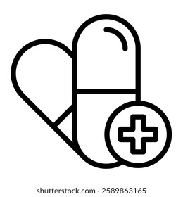 Drug Line Icon Design For Personal And Commercial Use