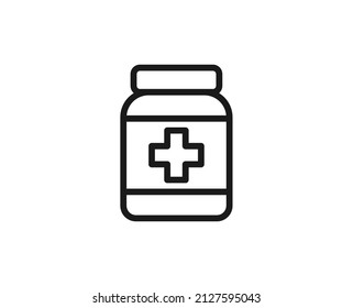 Drug line icon. Vector symbol in trendy flat style on white background. Veterinary sign for design.