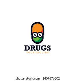 Drug Logo Design Vector Template