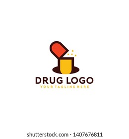 Drug Logo Design Vector Template