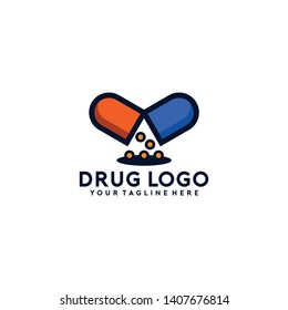 Drug Logo Design Vector Template