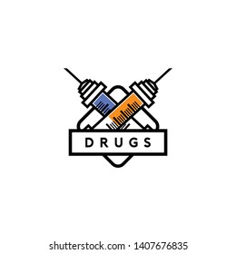 Drug Logo Design Vector Template