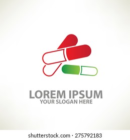 Drug logo template design on clean background,vector