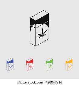 Drug marijuana leaf in packaging vector icon