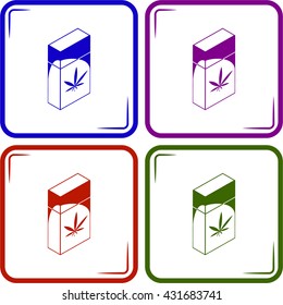 Drug marijuana leaf in packaging vector icon