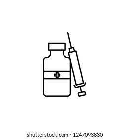 Drug, medication, injection, icon. Element of anti aging outline icon for mobile concept and web apps. Thin line Drug, medication, injection, icon can be used for web and mobile