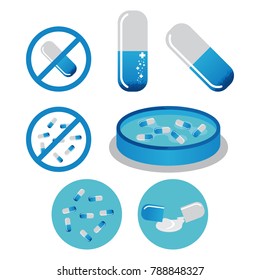 Drug and Medicine Capsule Vector