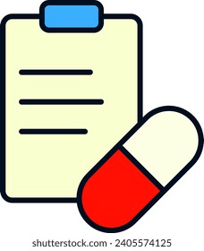 Drug or Medicine Hospital Formulary Icon Vector Illustration