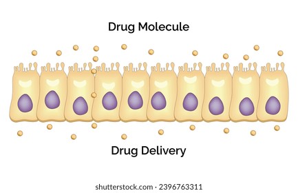 Ilustración de vectores de diseño de la ciencia de la molécula y la entrega de medicamentos