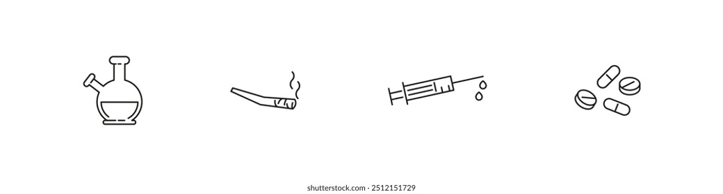 Ícone narcótico de drogas.
Ícones de tópicos de medicamentos.