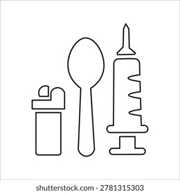 drug paraphernalia icon. simple flat line vector