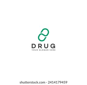 Drug, Pill, Capsule logo design template. Vector medical tablet logotype pharmacy logo design.