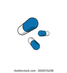 Drug pills in drawing style isolated vector. Icon object illustration for your presentation, teaching materials or others.